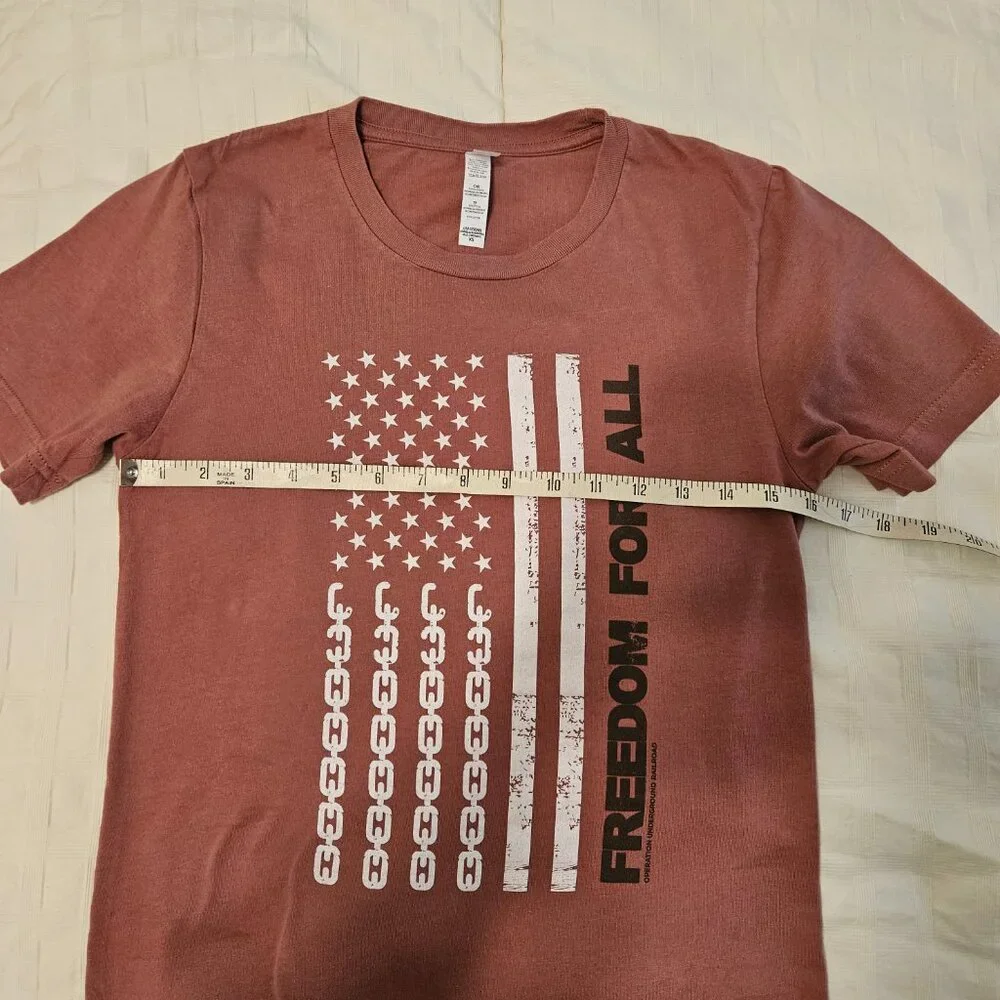 O.U.R. (Operation Underground Railroad) Womens Chain Flag Tee Mauve-XS - Picture 10 of 10